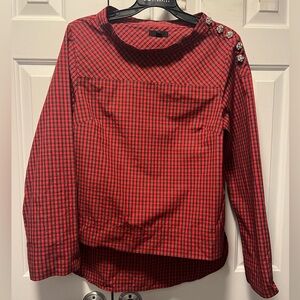 JCrew Red Tartan Blouse